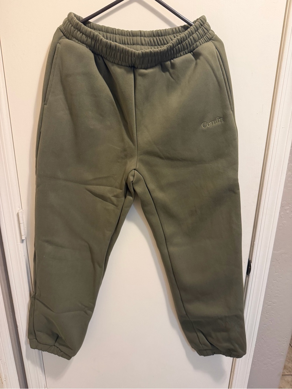 Comft Olive Green Comfy Fleece Jogger Pants